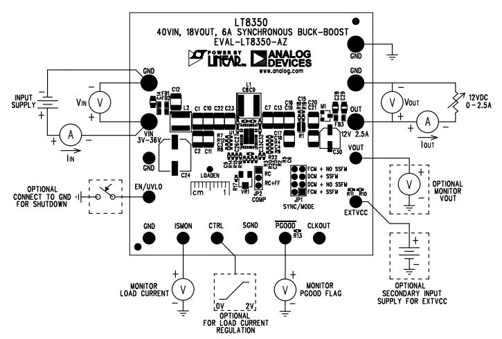 Mechanical Drawing - Analog Devices Inc. EVAL-LT8350-AZ Evaluation Board